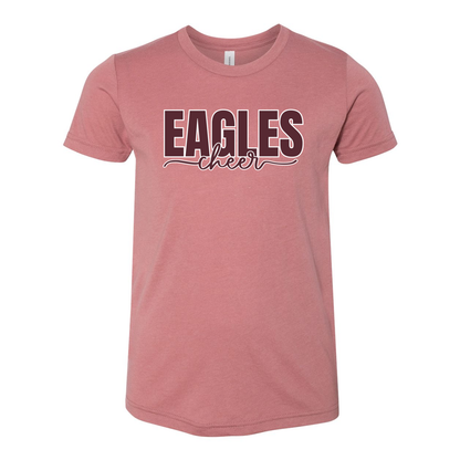 Youth Super Soft Cheer Words with Back Graphic Short Sleeve Graphic Tee - New Albany Eagles