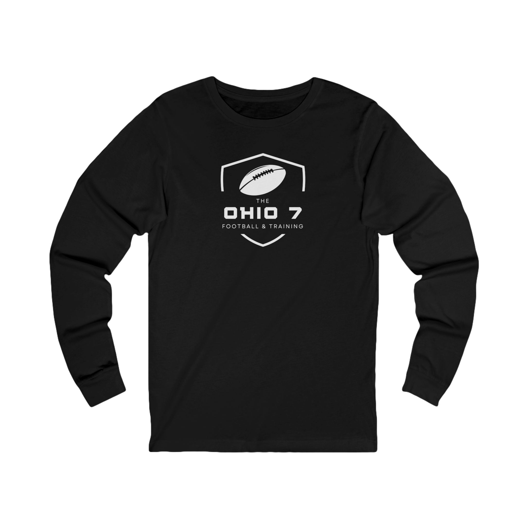 Adult Unisex The Ohio 7 White Logo Long Sleeve Bella + Canvas Soft Tee