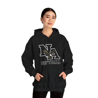Adult Unisex Classic Black Logo Softball Graphic Hoodie