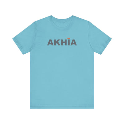 Adult Unisex Grey Logo Graphic Short Sleeve Soft Tee - Akhia
