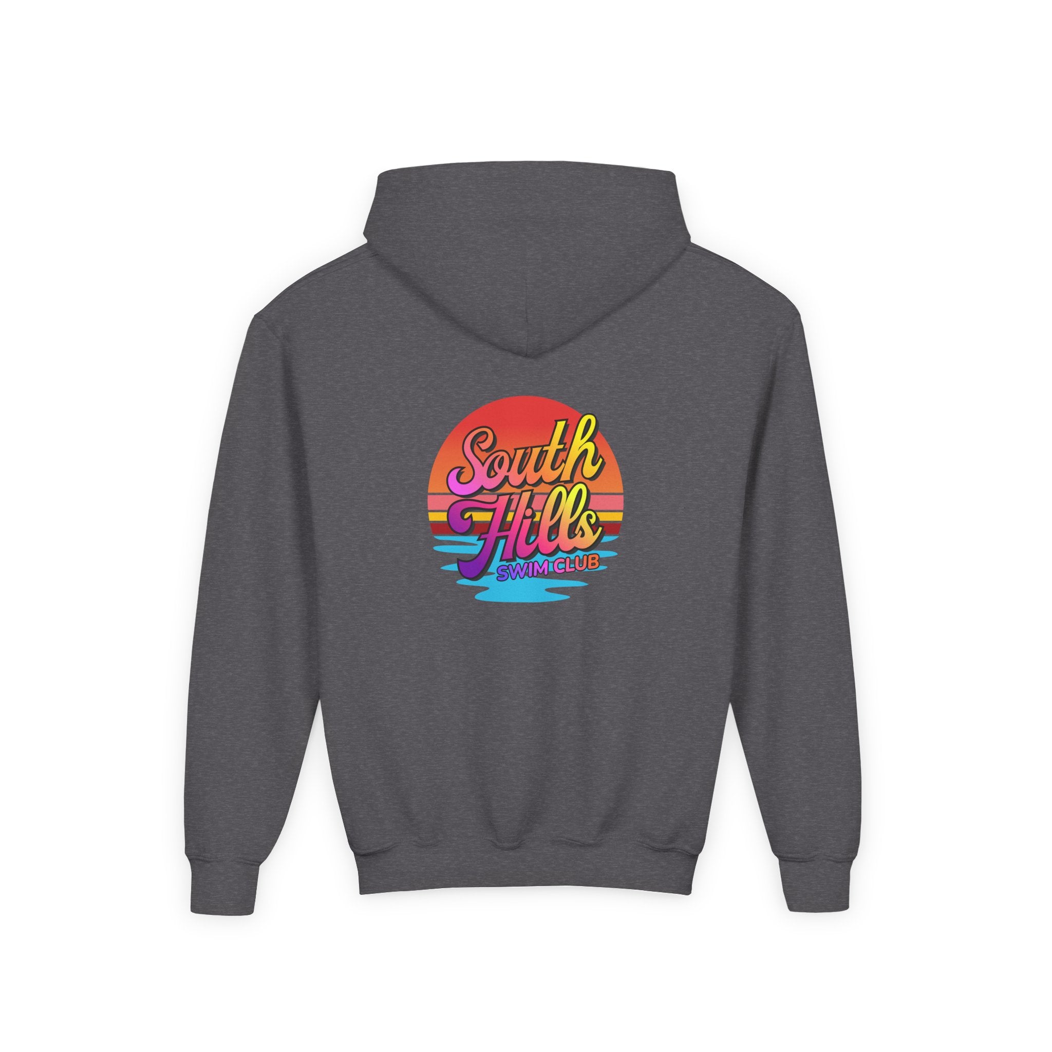 Youth South Hills Swim Club Sunset Script Graphic Hoodie