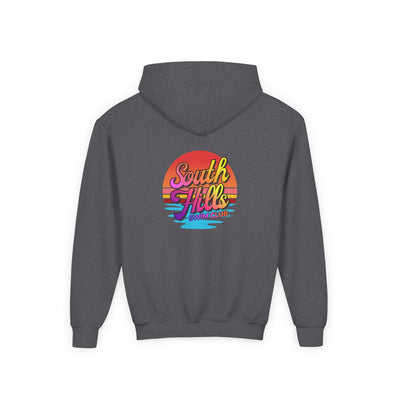 Youth South Hills Swim Club Sunset Script Graphic Hoodie