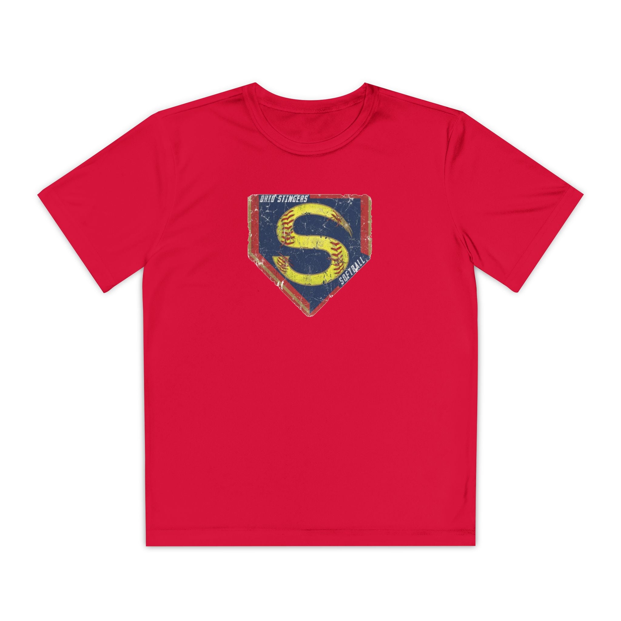 Youth Stingers Softball Distressed Logo Graphic Sport-Tek Competitor Performance Tee