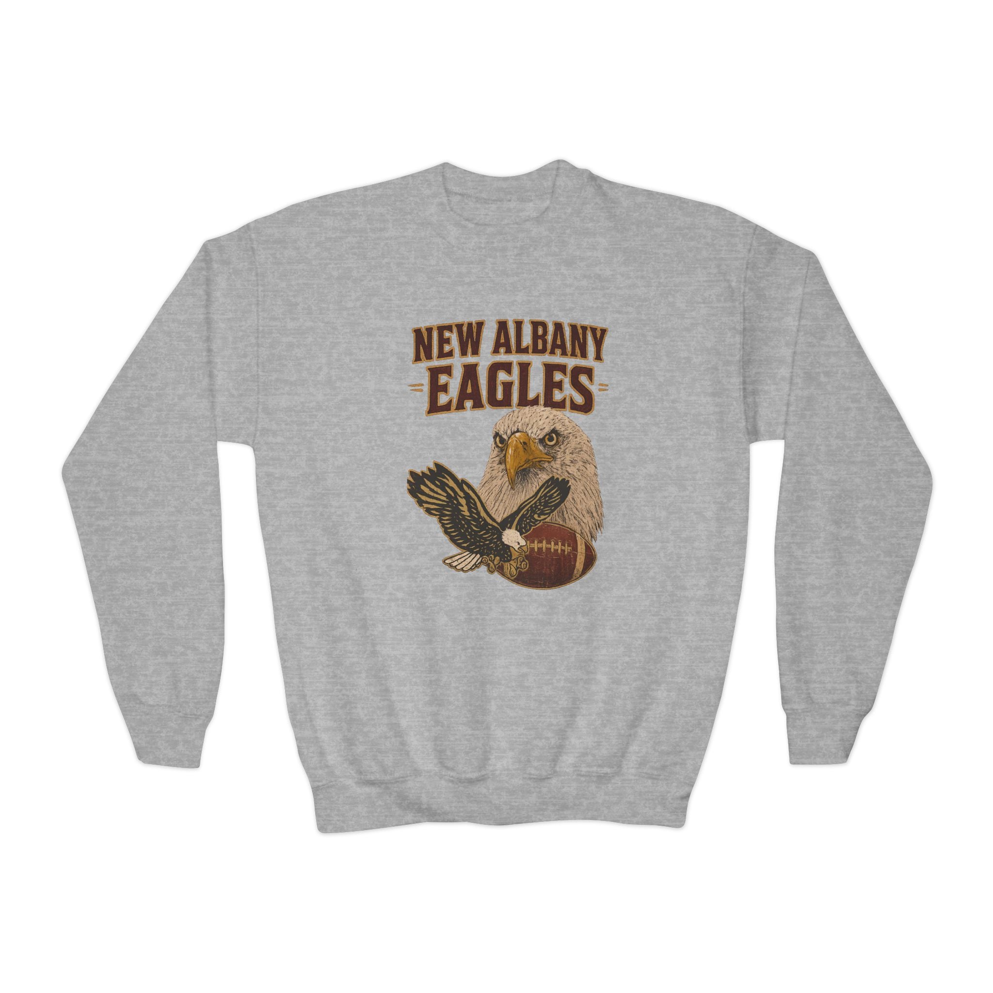 Youth New Albany Gridiron Eagle Graphic Gildan Heavy Blend Sweatshirt