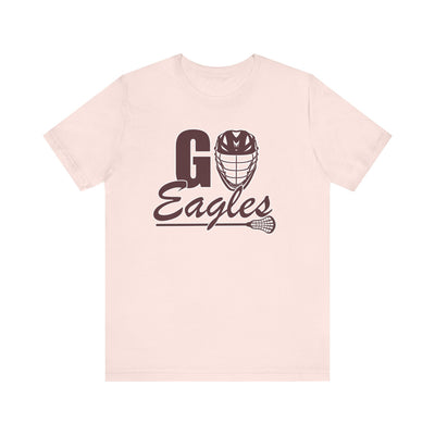 Adult Unisex Go Eagles Lacrosse Graphic Short Sleeve Soft Tee