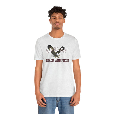Adult Unisex Flying Track and Field Eagle Graphic Short Sleeve Soft Tee