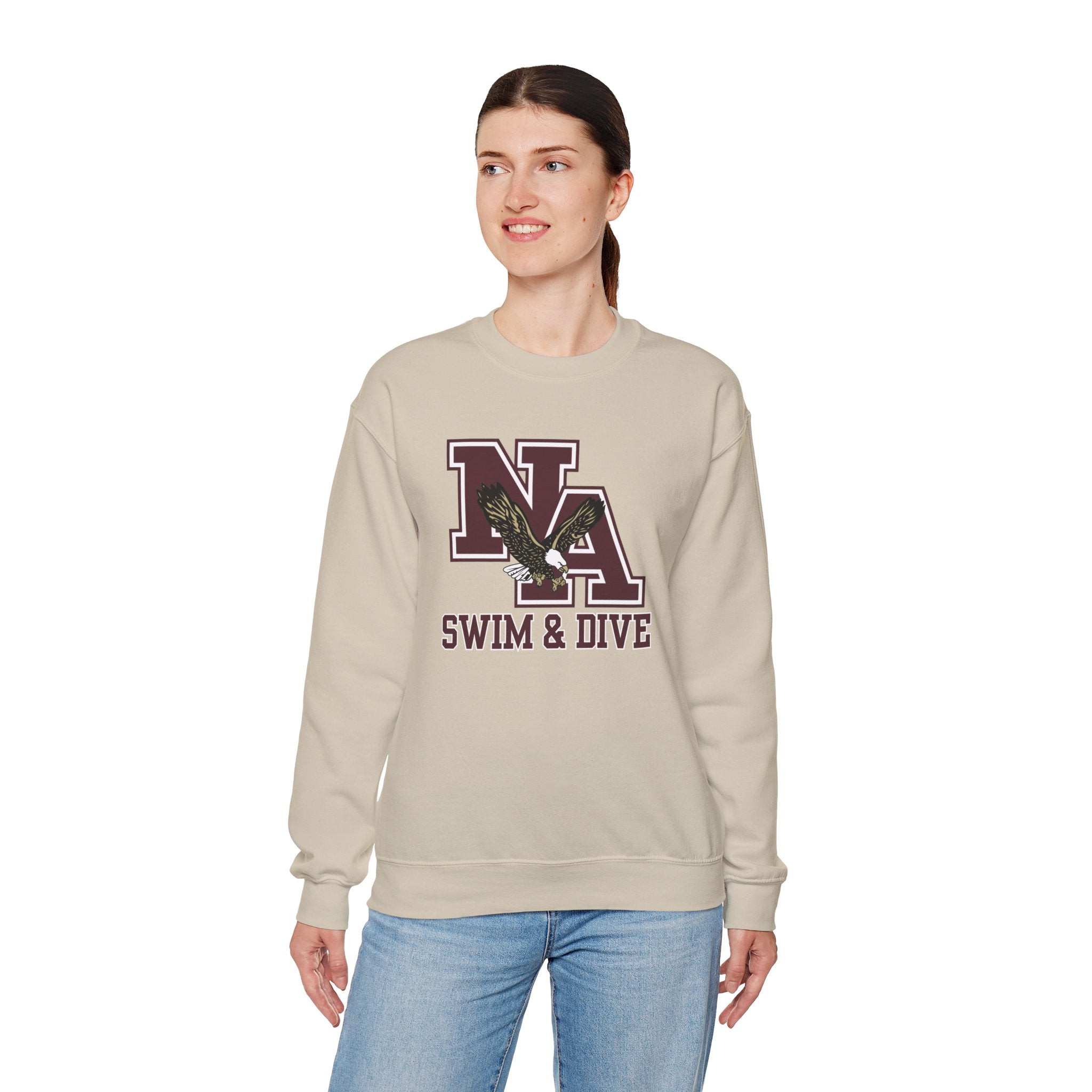 Adult Unisex Swim & Dive Classic Logo with DIVE REACH LIVE Back Graphic Sweatshirt