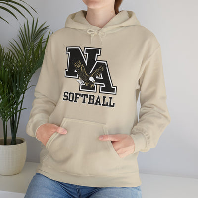 Adult Unisex Classic Black Logo Softball Graphic Hoodie