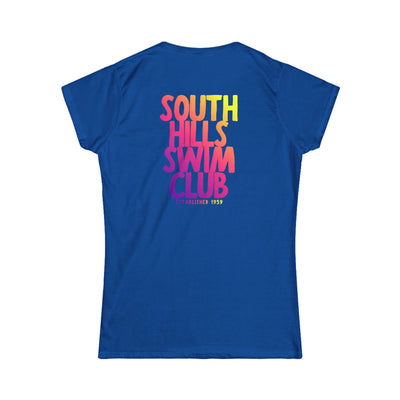 Women's South Hills Swim Club SHSC Ombre Graphic Short Sleeve Gildan Softstyle Tee