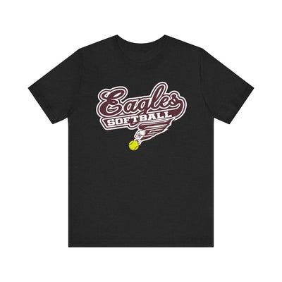 Adult Unisex Sporty Script Softball Eagles Graphic Short Sleeve Soft Tee