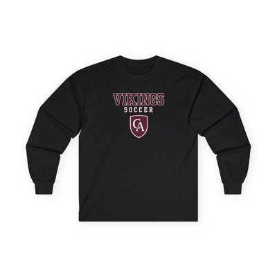 Adult Unisex Columbus Academy Vikings Soccer Graphic Gildan Long Sleeve Tee