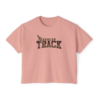 Women's Retro Track Boxy Crop Short Sleeve Graphic Tee