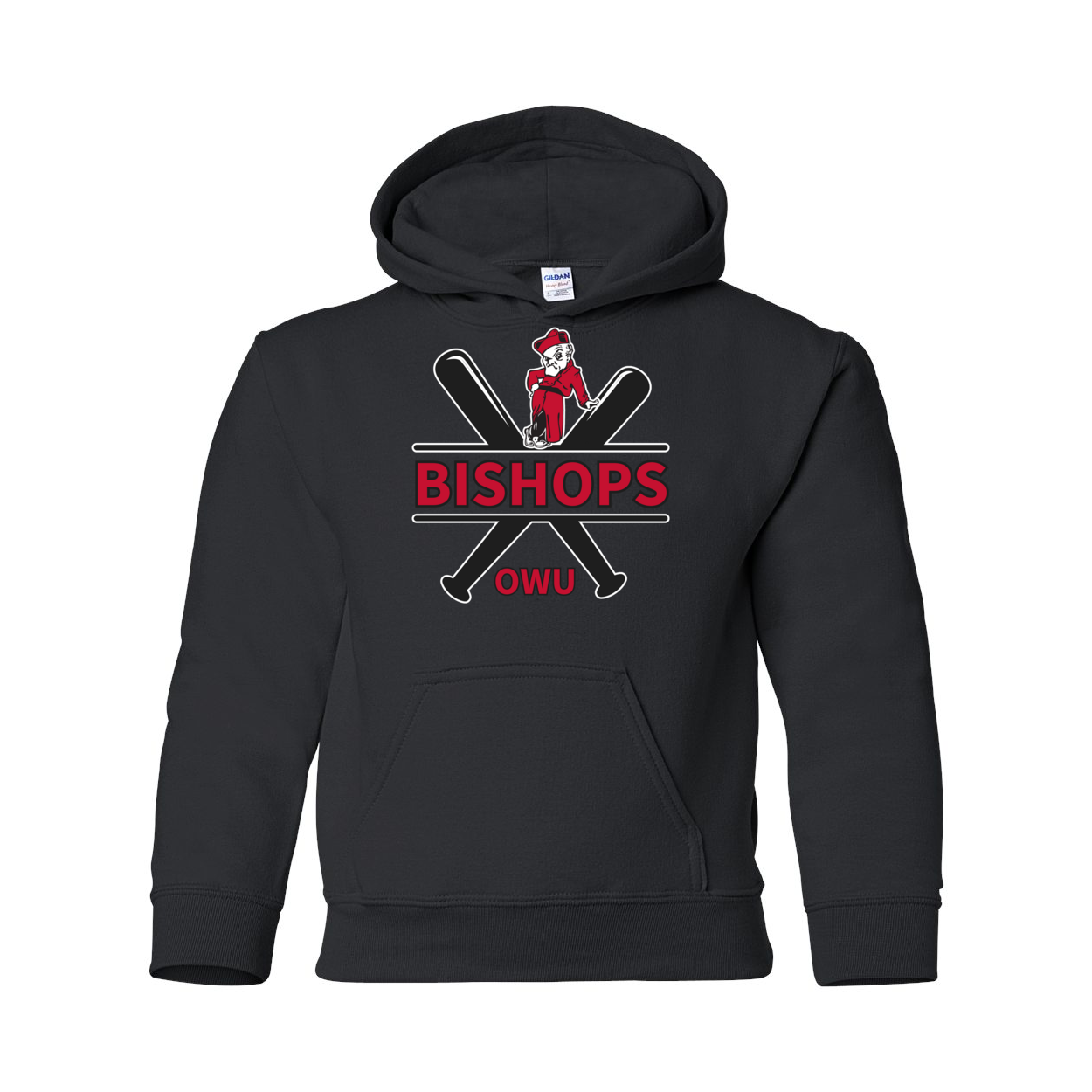 Youth Bishops Baseball Crossbat Graphic Hoodie - Ohio Wesleyan University