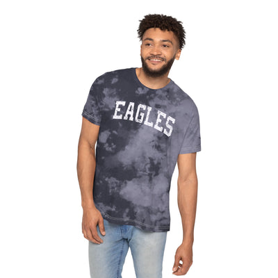 Adult Unisex Distressed Eagles Graphic Tie-Dyed Short Sleeve Tee