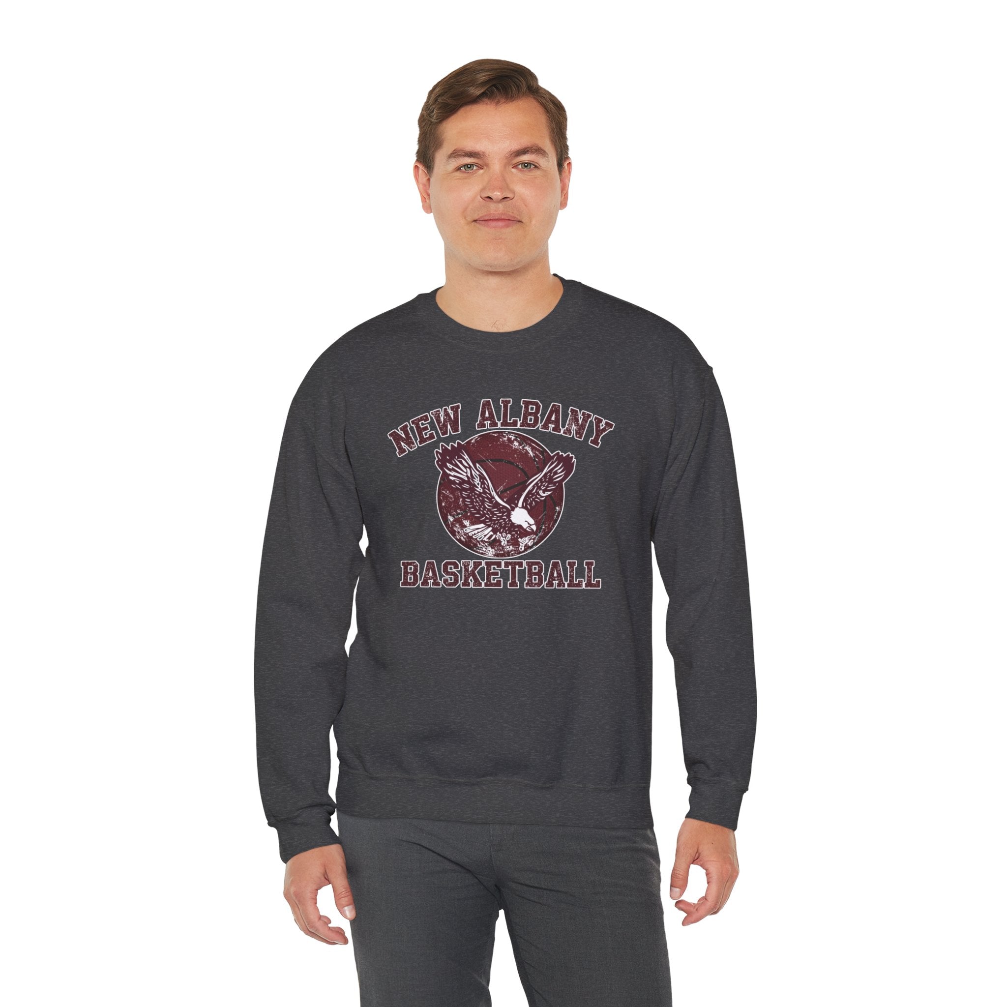 Adult Unisex New Albany Eagles Basketball Vintage Victory Graphic Sweatshirt