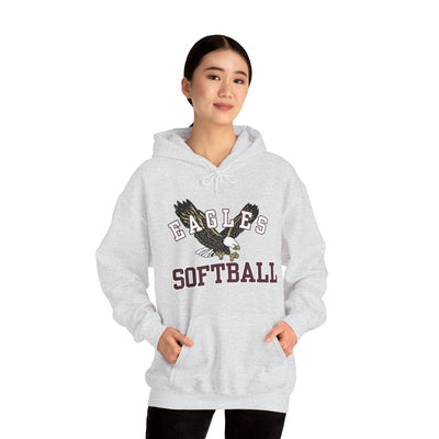 Adult Unisex Flying Softball Eagle Graphic Hoodie