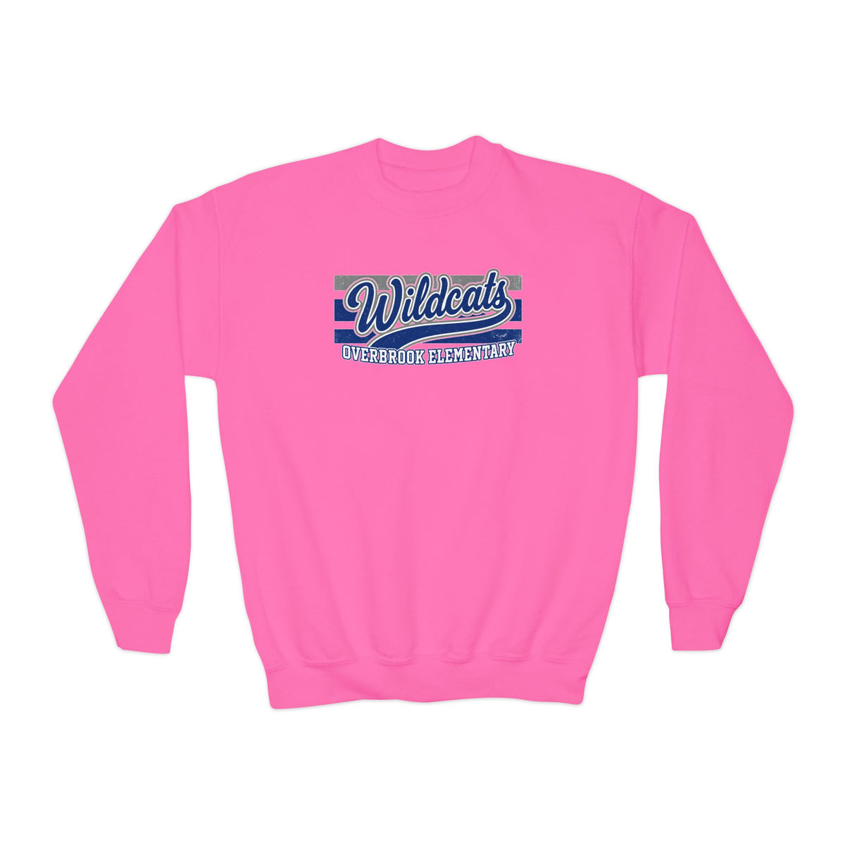 Youth Overbrook Elementary Wildcats Vintage Distressed Spirit Graphic Sweatshirt