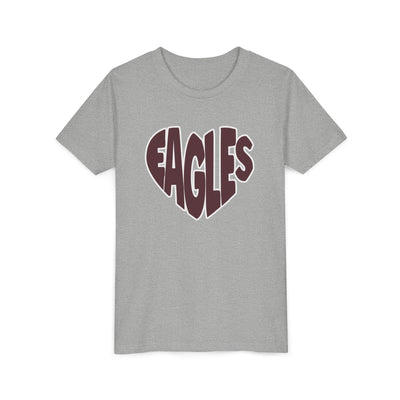 Youth Eagles Bubble Heart Graphic Short Sleeve Soft Tee