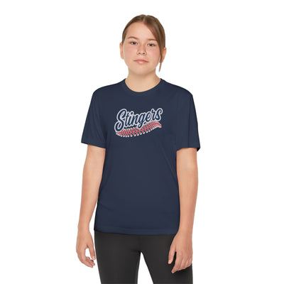 Youth Stingers Softball Stitches Graphic Sport-Tek Competitor Performance Tee