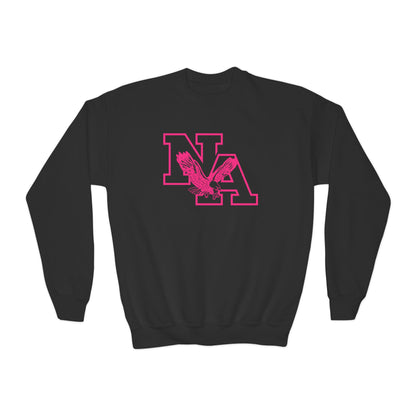 Youth Neon Pink Power Graphic Sweatshirt - PINK OCTOBER