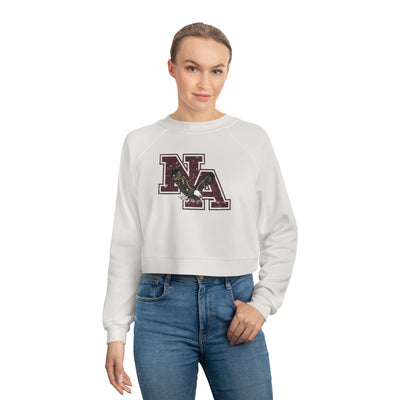 Women's Vintage Distressed Maroon Logo Cropped Fleece Sweatshirt