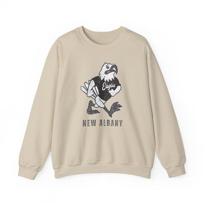 Adult Unisex New Albany Black and White Vintage Fighting Eagle Graphic Sweatshirt