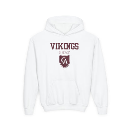Youth Columbus Academy Vikings Golf Graphic Gildan Heavy Blend Hoodie