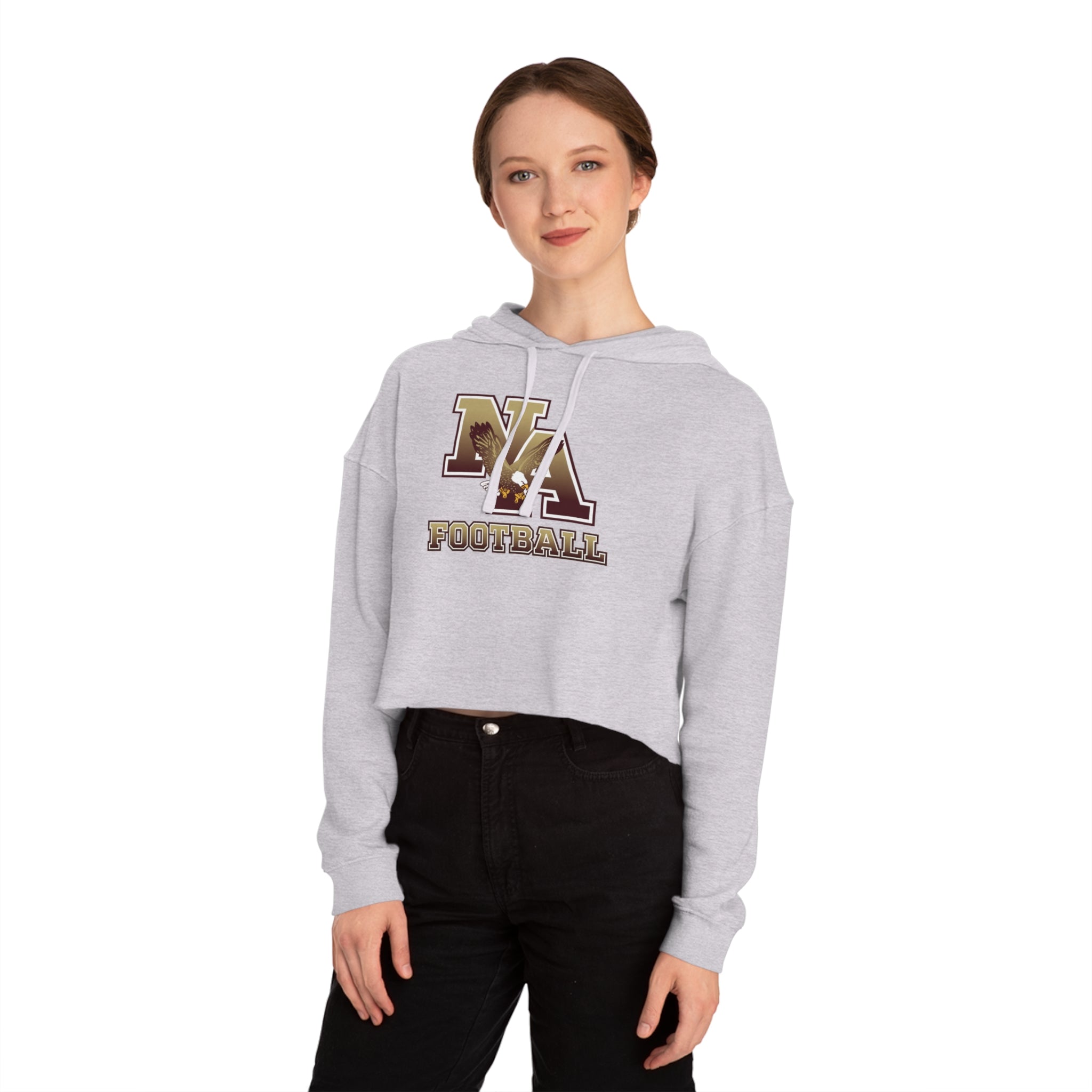 Women's New Albany Ombre Eagle Logo Graphic Crop Hoodie
