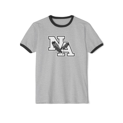 Adult Unisex White/Black Classic NA Logo Graphic Short Sleeve Ringer Tee