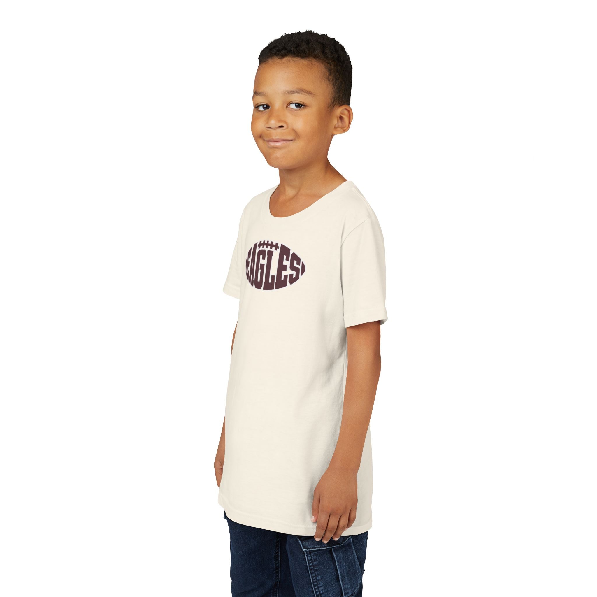 Youth New Albany Football Eagle Ball Graphic Short Sleeve Bella + Canvas Soft Tee