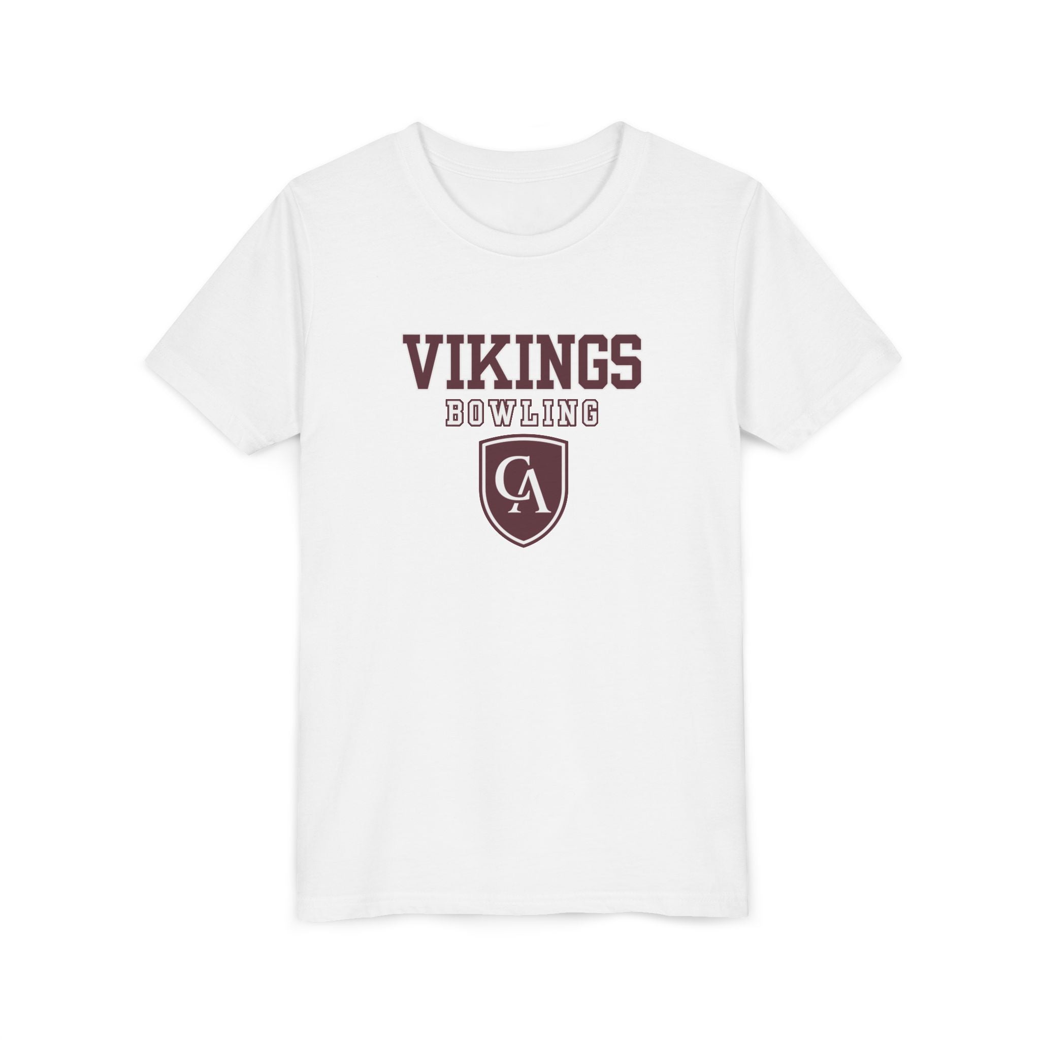 Youth Columbus Academy Vikings Bowling Graphic Short Sleeve Bella + Canvas Soft Tee