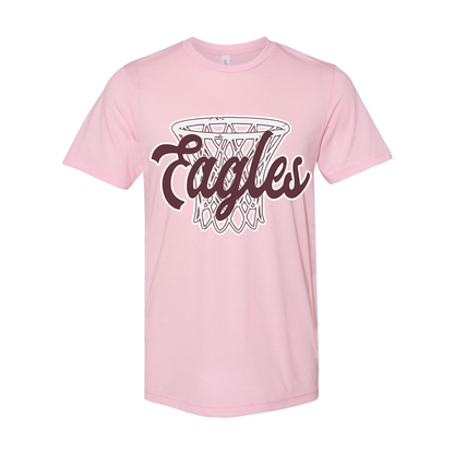 Adult Unisex Super Soft Vintage Eagles Hoops Basketball Short Sleeve Graphic Tee