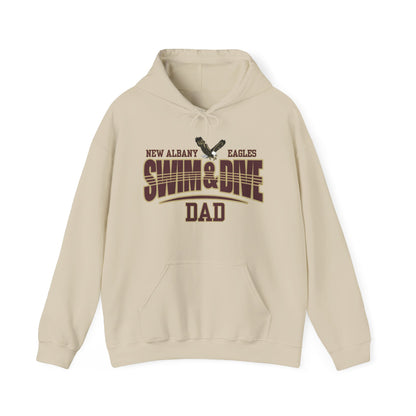 Men's Swim & Dive Dual Tone Eagles Effect Dad Graphic Hoodie