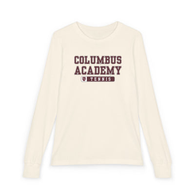 Youth Columbus Academy Tennis Graphic Bella + Canvas Long Sleeve Soft Tee