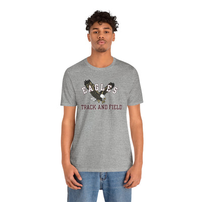 Adult Unisex Flying Track and Field Eagle Graphic Short Sleeve Soft Tee