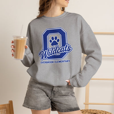 Adult Unisex Overbrook Elementary Wildcats Block Letter Graphic Sweatshirt
