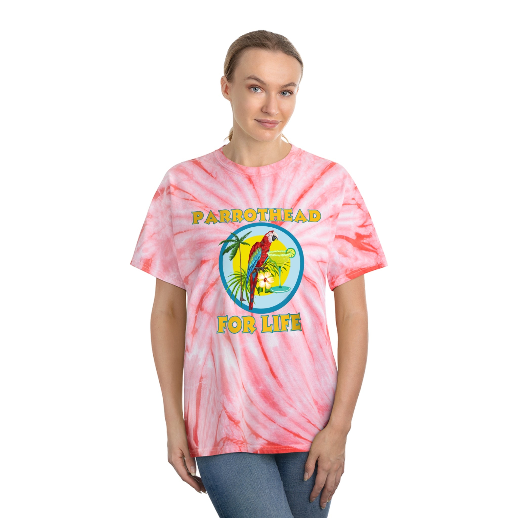 Adult Unisex Parrothead For Life Tie Dye Graphic Tee