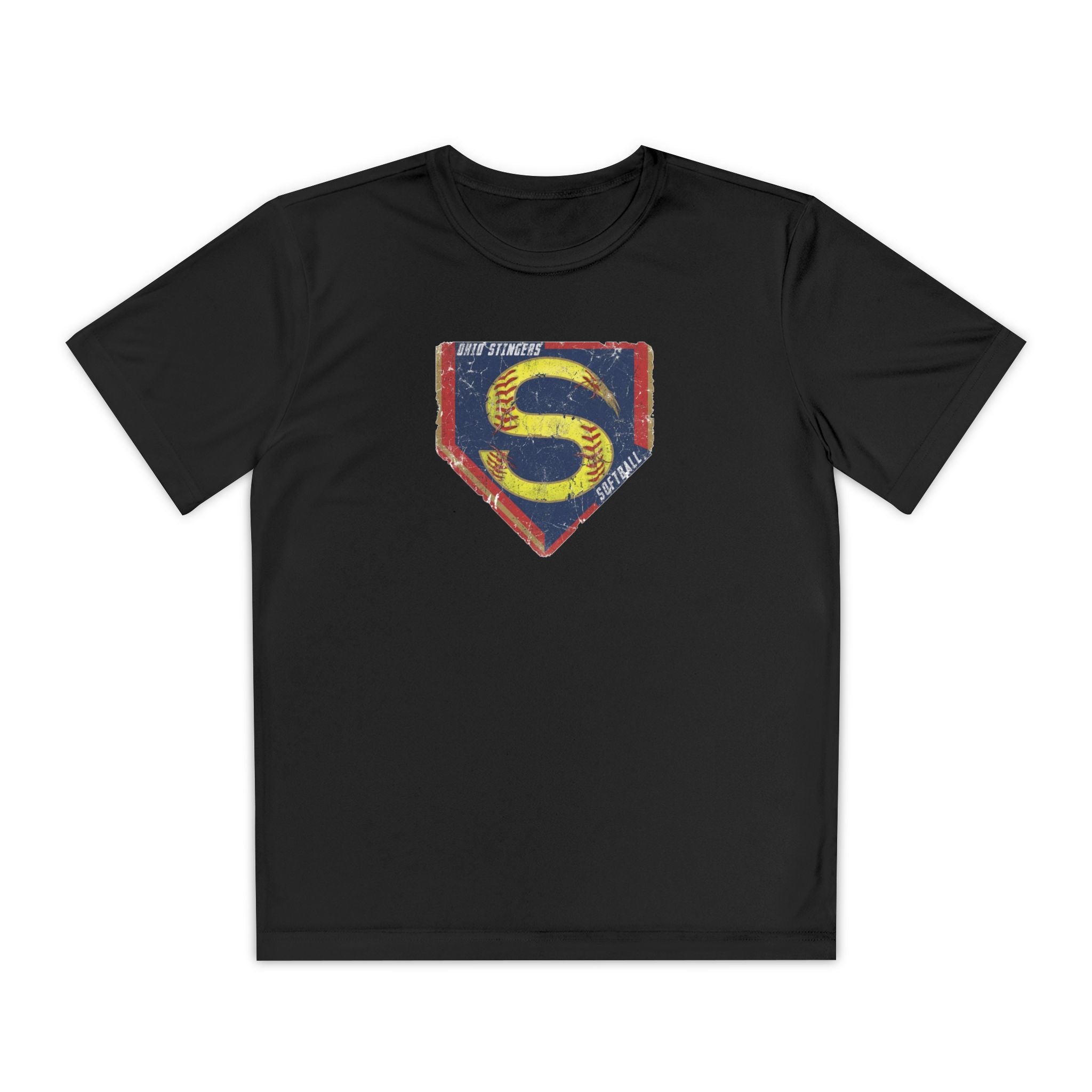 Youth Stingers Softball Distressed Logo Graphic Sport-Tek Competitor Performance Tee
