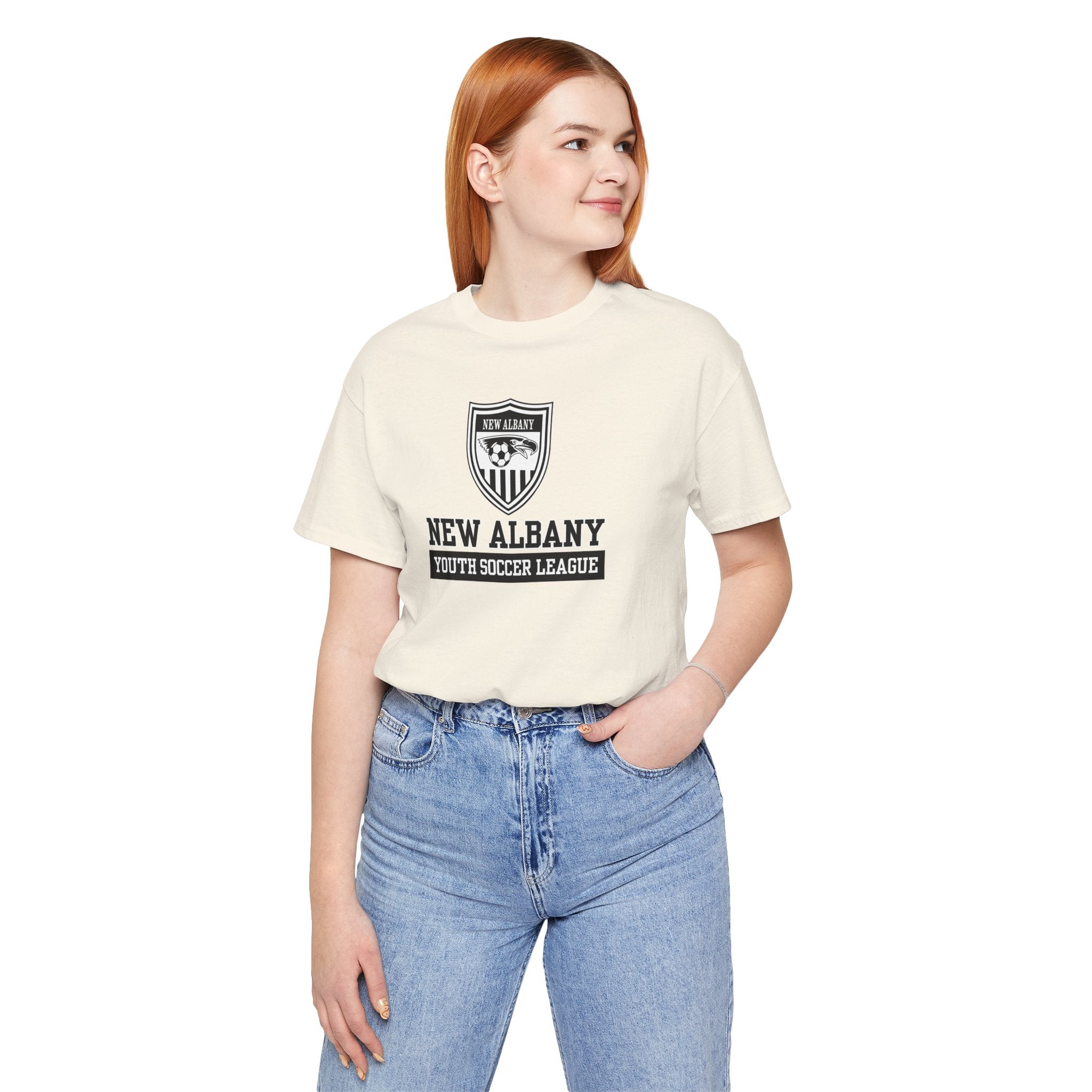 Adult Unisex New Albany Youth Soccer League Game Day Graphic Short Sleeve Bella + Canvas Soft Tee