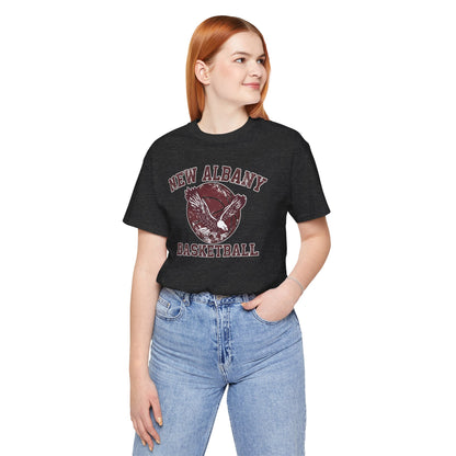 Adult Unisex New Albany Eagles Basketball Vintage Victory Graphic Short Sleeve Soft Tee
