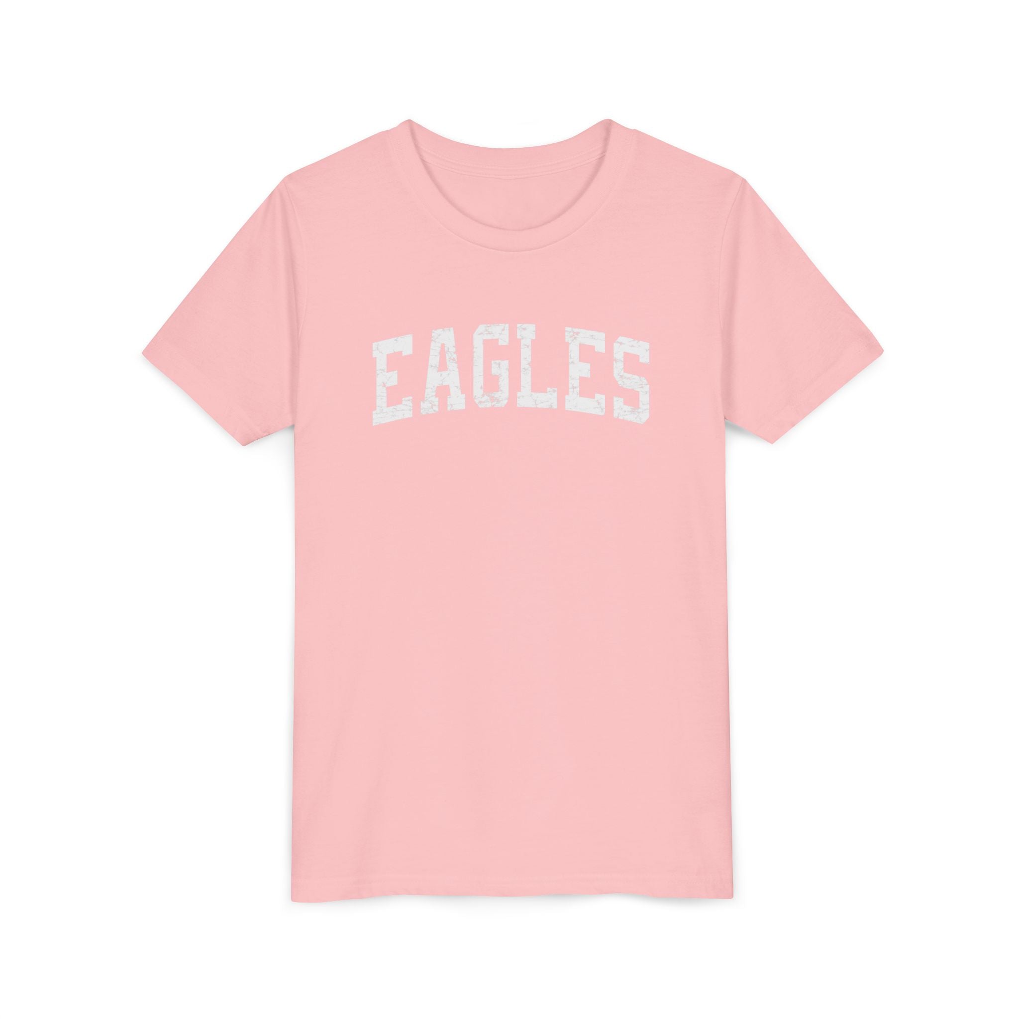 Youth Distressed Vintage Eagle Graphic Soft Tee - PINK OCTOBER