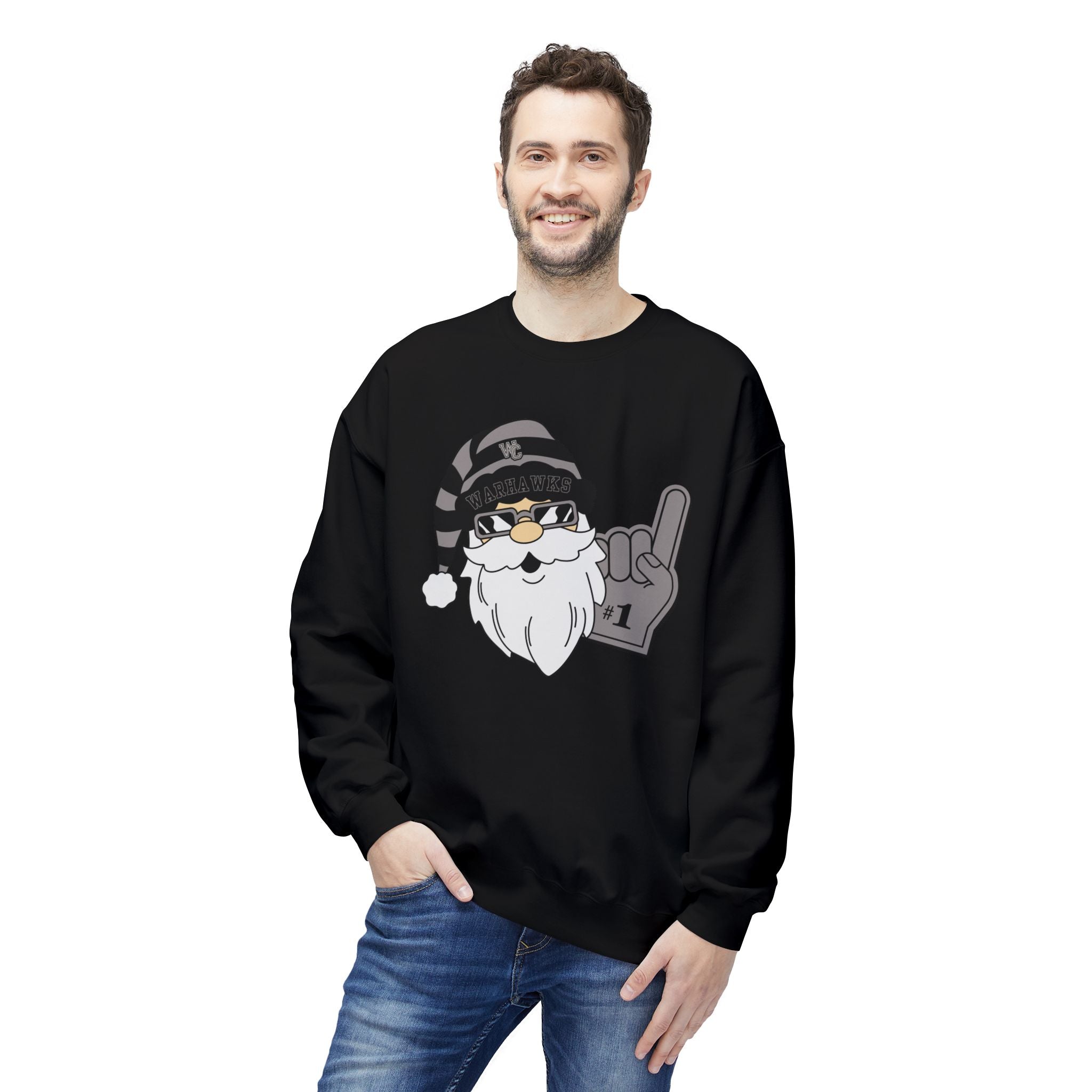 Adult Unisex Westerville Central Spirited Santa Graphic Soft Style Sweatshirt