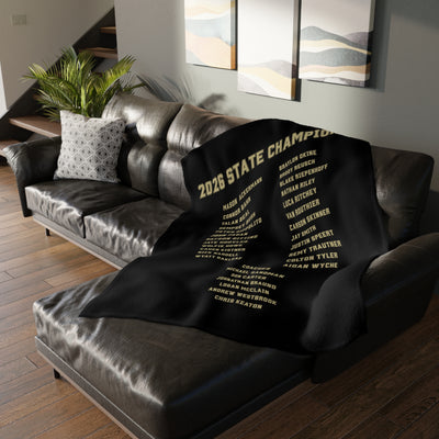 NAHS Baseball Official 2026 STATE CHAMPION Super Soft Reversible Velveteen Microfiber Blanket (Two-sided print)