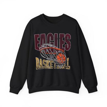 Adult Unisex Eagles Swish Distressed Basketball Graphic Sweatshirt
