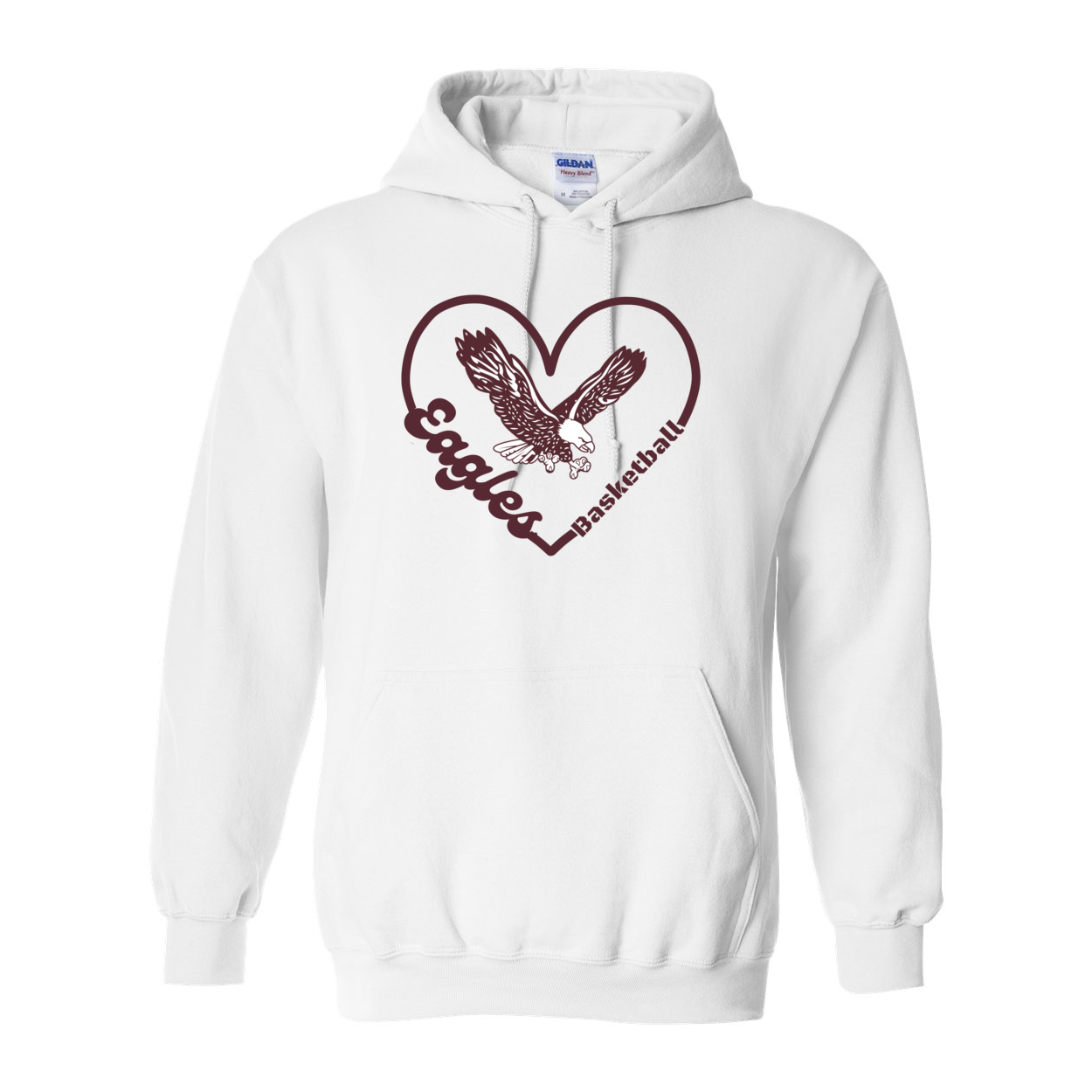 Adult Unisex Eagles Basketball Heart Graphic Hoodie