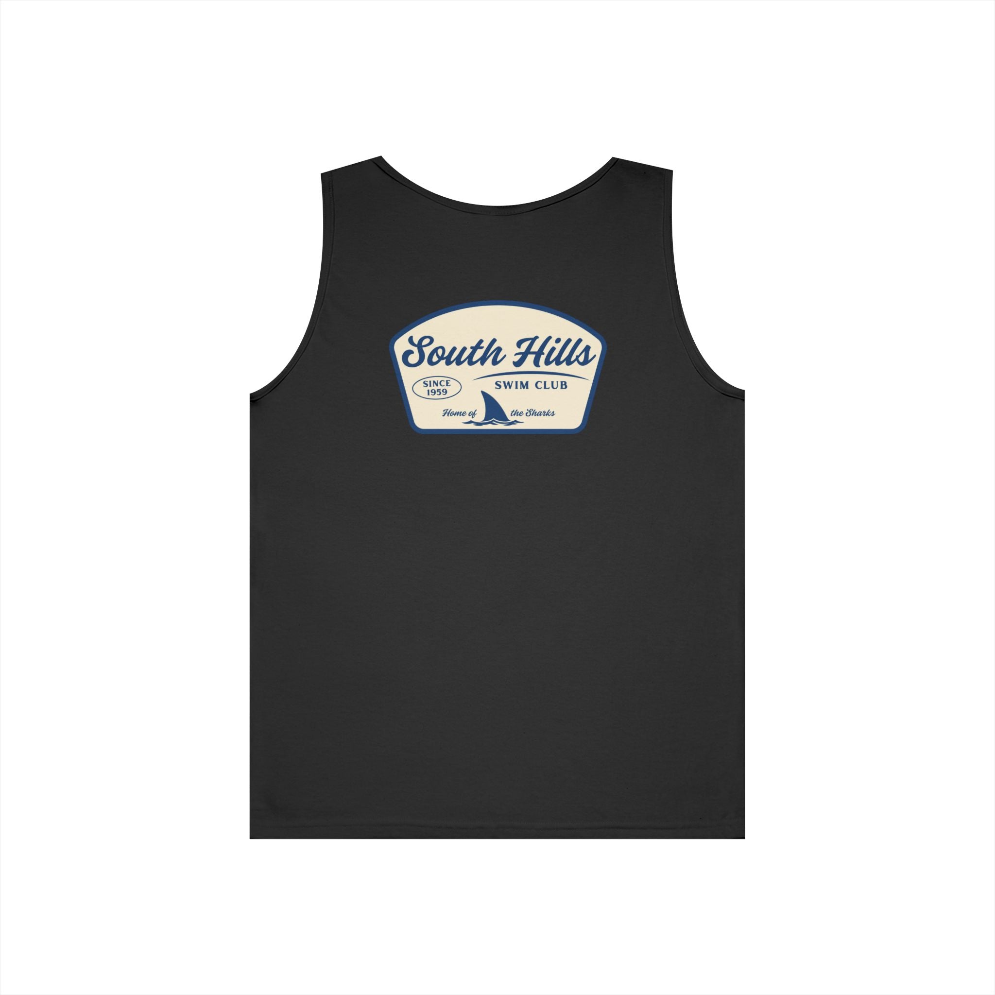 Adult Unisex South Hills Swim Club Home of the Sharks Graphic Tank