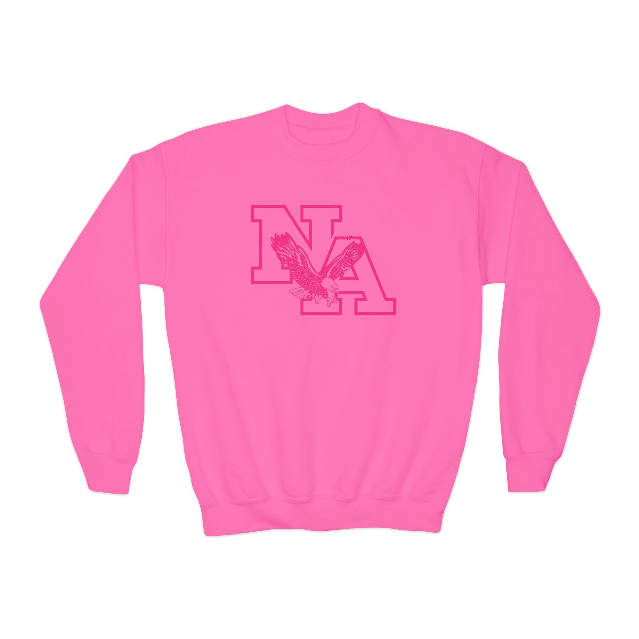Youth Neon Pink Power Graphic Sweatshirt - PINK OCTOBER