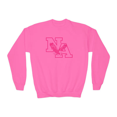Youth Neon Pink Power Graphic Sweatshirt - PINK OCTOBER