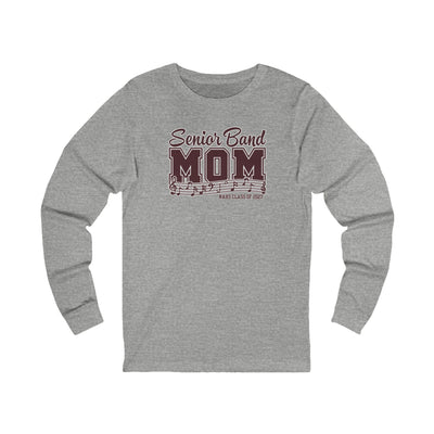 Adult Unisex New Albany 2027 Senior Band Mom Graphic Long Sleeve Bella + Canvas Soft Tee