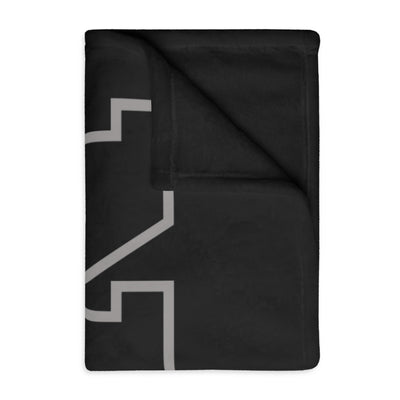 New Albany Black and White Vintage Fighting Eagle Graphic Super Soft Velveteen Microfiber Blanket (Two-sided print)